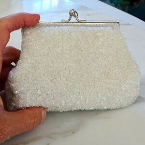 Ivory Sequin Mini Clutch, NWT by Moyna